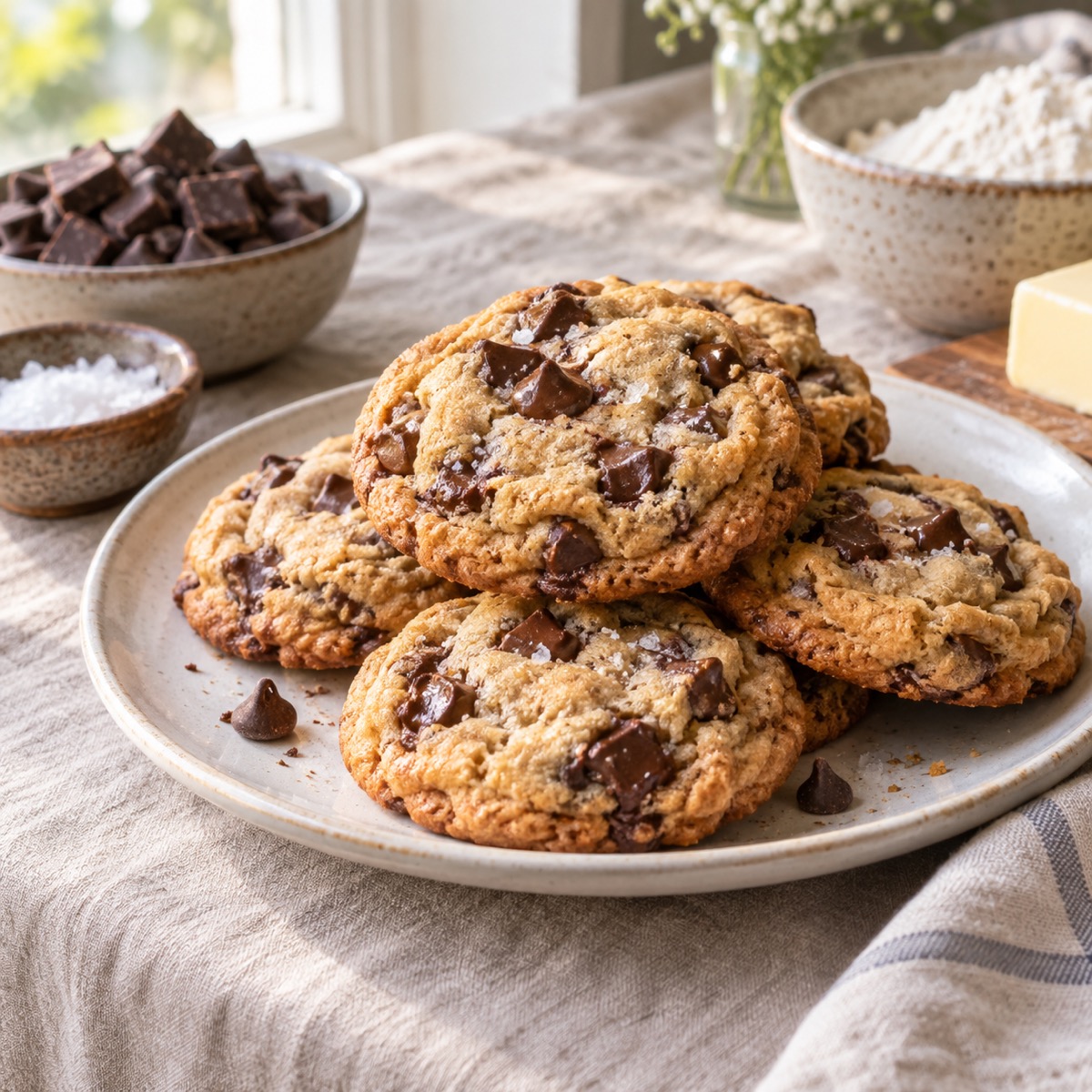 A finished serving of Bakery-Style Chocolate-Chip Cookies
