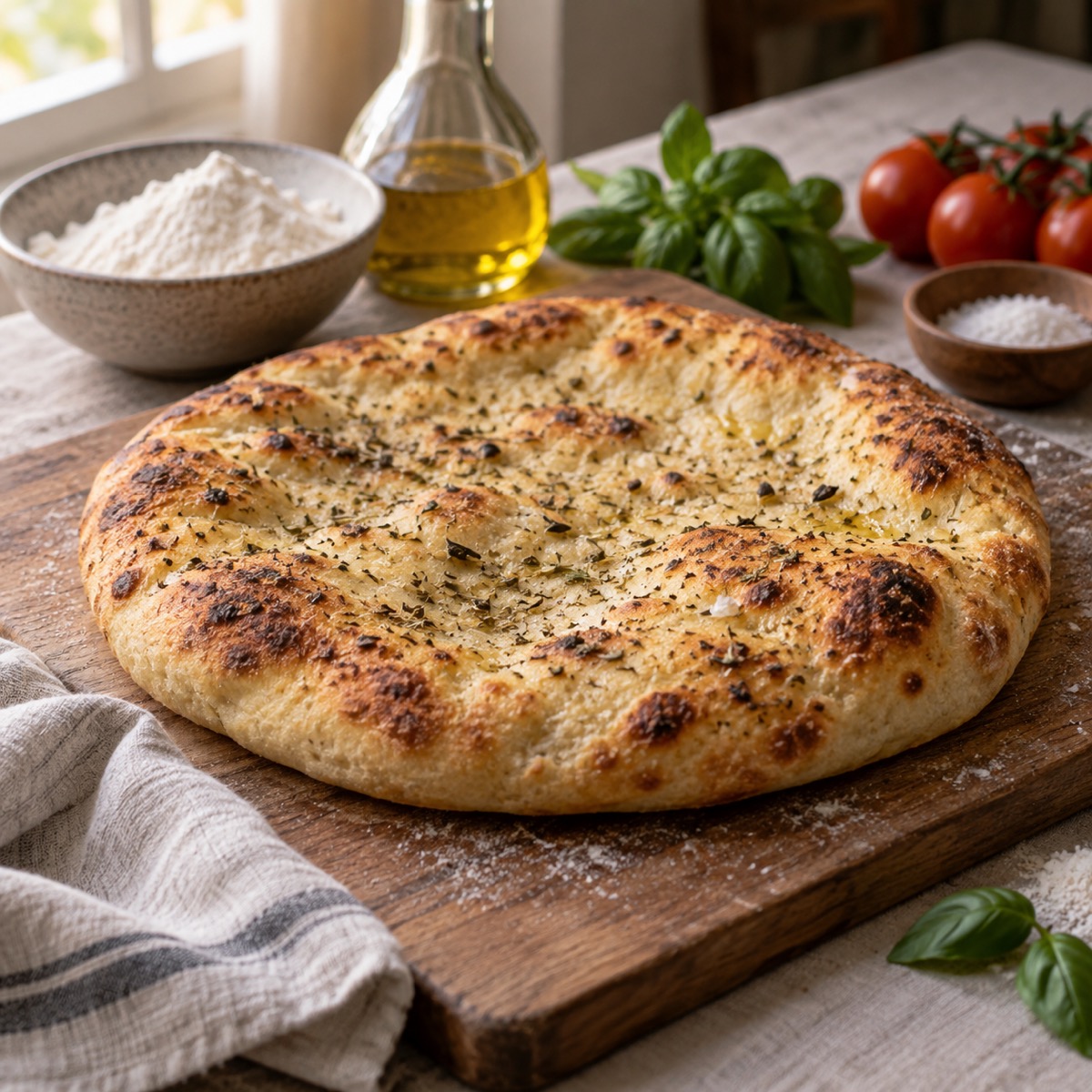 A finished serving of Homemade Pizza Dough